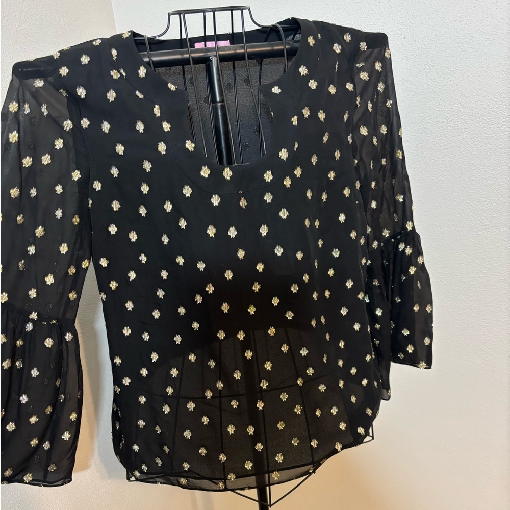 Lilly Pulitzer Black Floral Women's Top